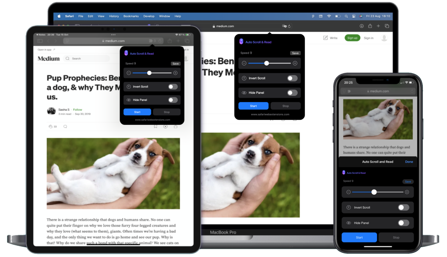 Safari extension - Auto Scroll and Read for Safari image