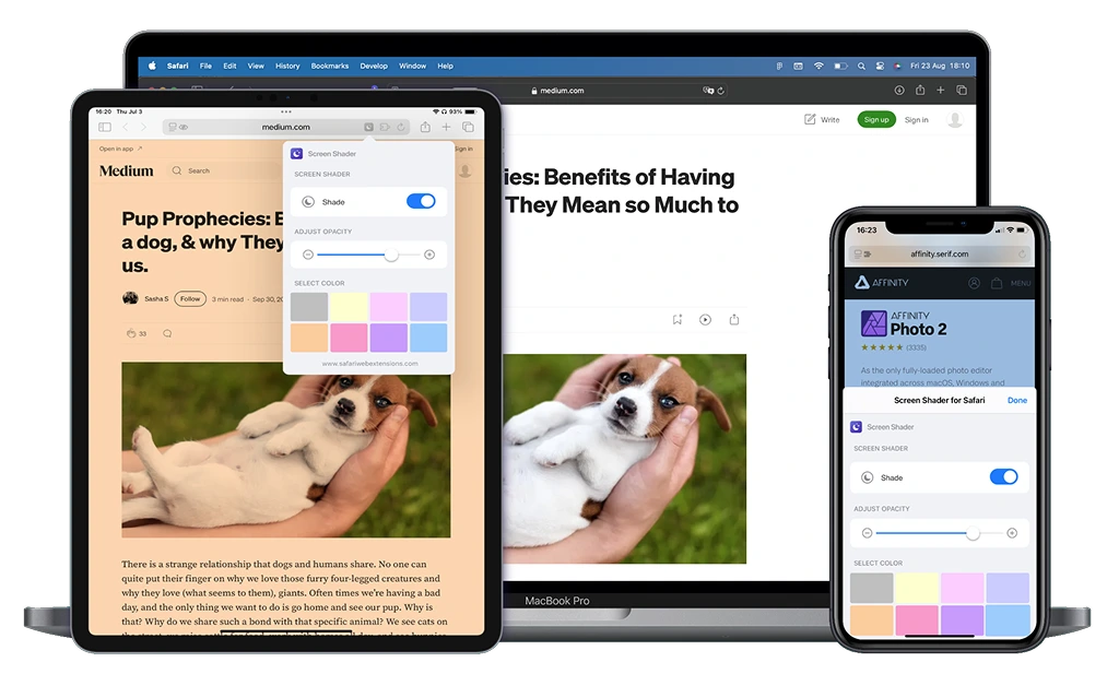 Screen Shader for Safari - Safari extension